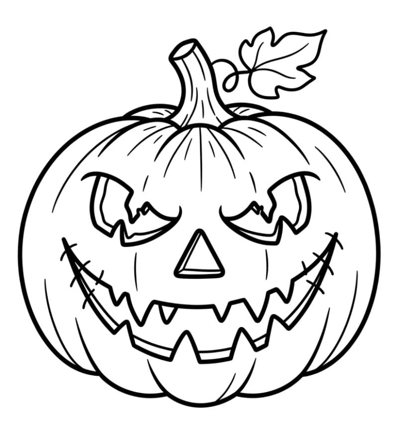 Uhyggeligt Halloween græskar billede Tegninger til Farvelægning