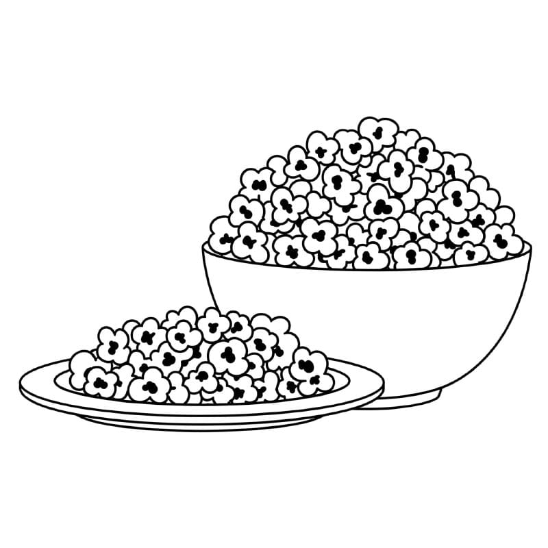 Varm popcorn Tegninger til Farvelægning