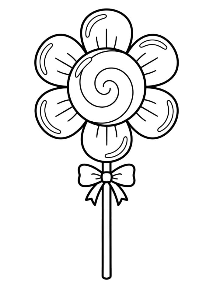 Blomster-slikkepind Tegninger til Farvelægning