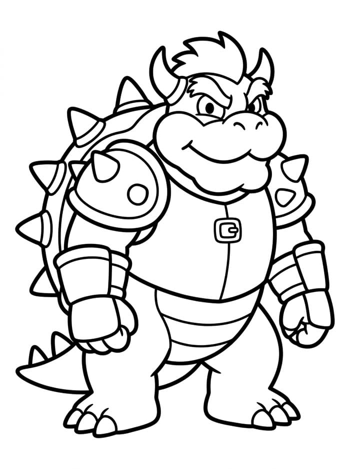 Bowser bærer en krone Tegninger til Farvelægning