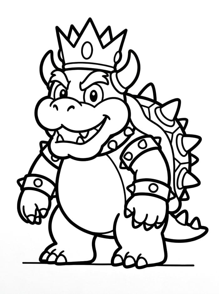 Bowser bærer rustning Tegninger til Farvelægning
