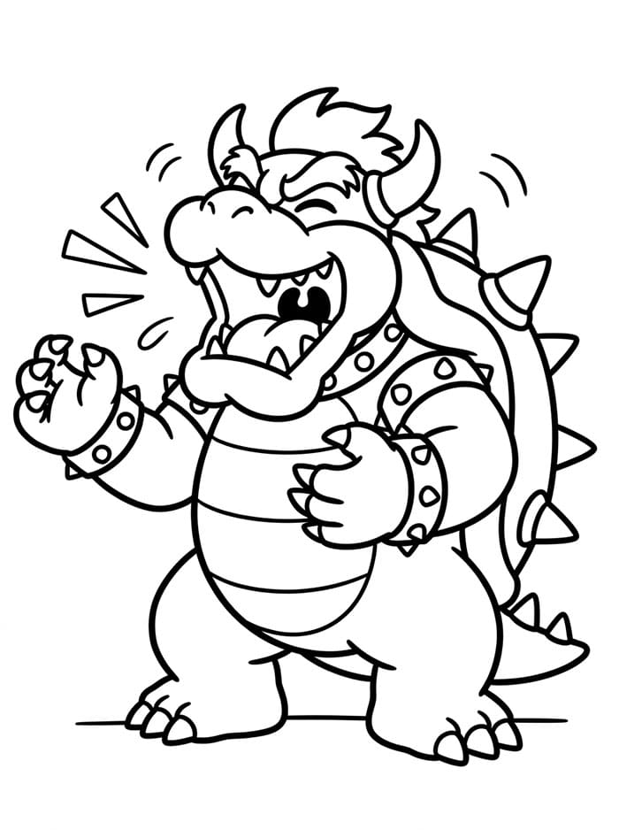 Bowser griner Tegninger til Farvelægning