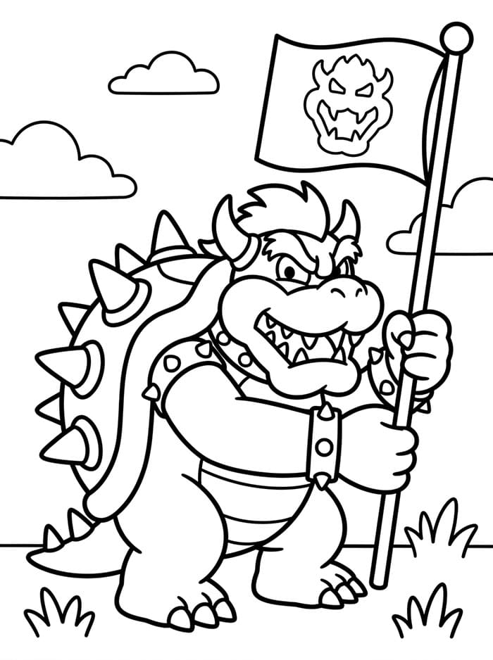Bowser holder flaget Tegninger til Farvelægning