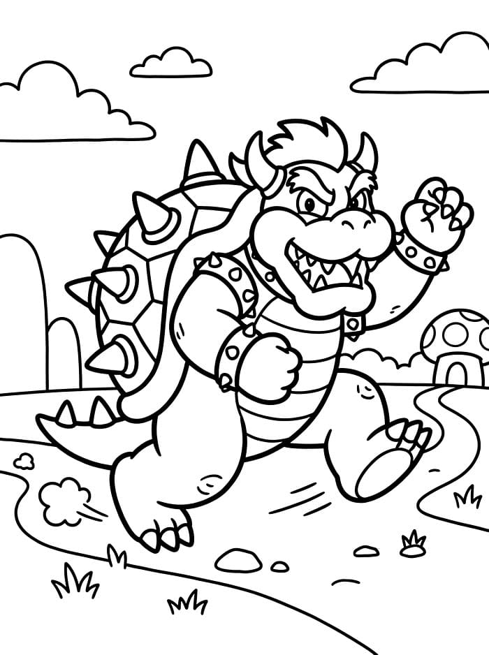 Bowser løber Tegninger til Farvelægning