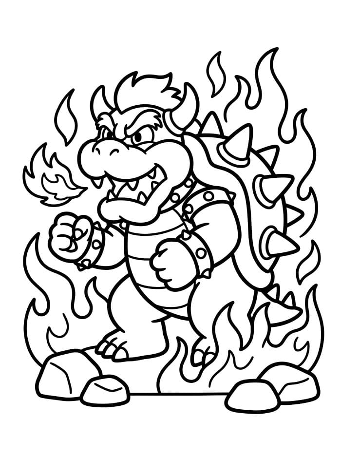 Bowser med ild Tegninger til Farvelægning