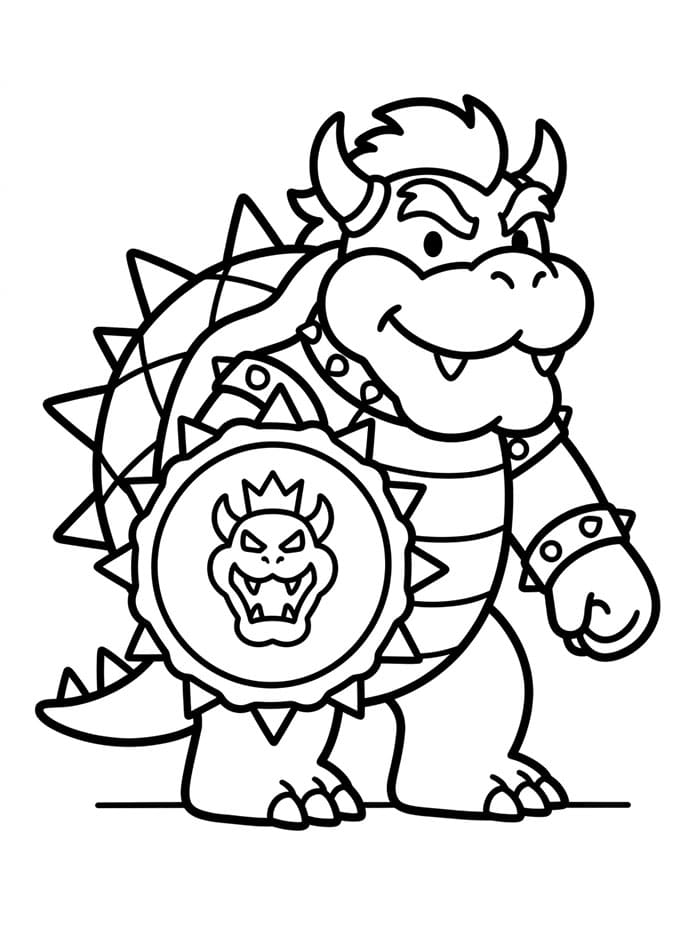 Bowser med skjoldet Tegninger til Farvelægning
