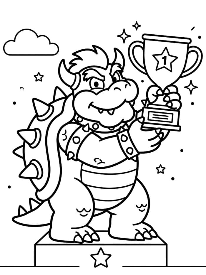 Bowser og trofæet Tegninger til Farvelægning