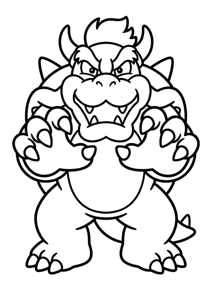 Bowser viser sine kløer Tegninger til Farvelægning