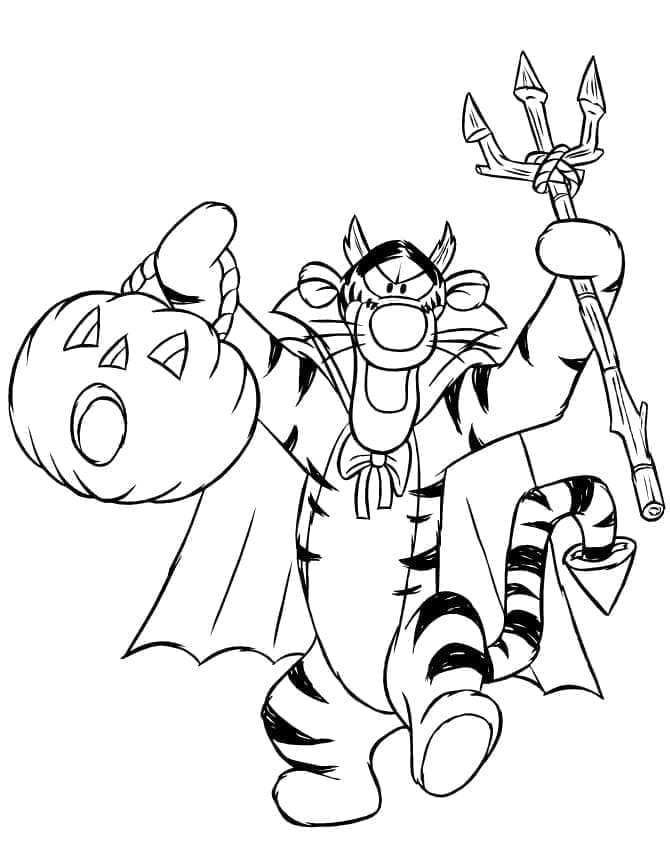 Disney Halloween Tigerdyret Tegninger til Farvelægning