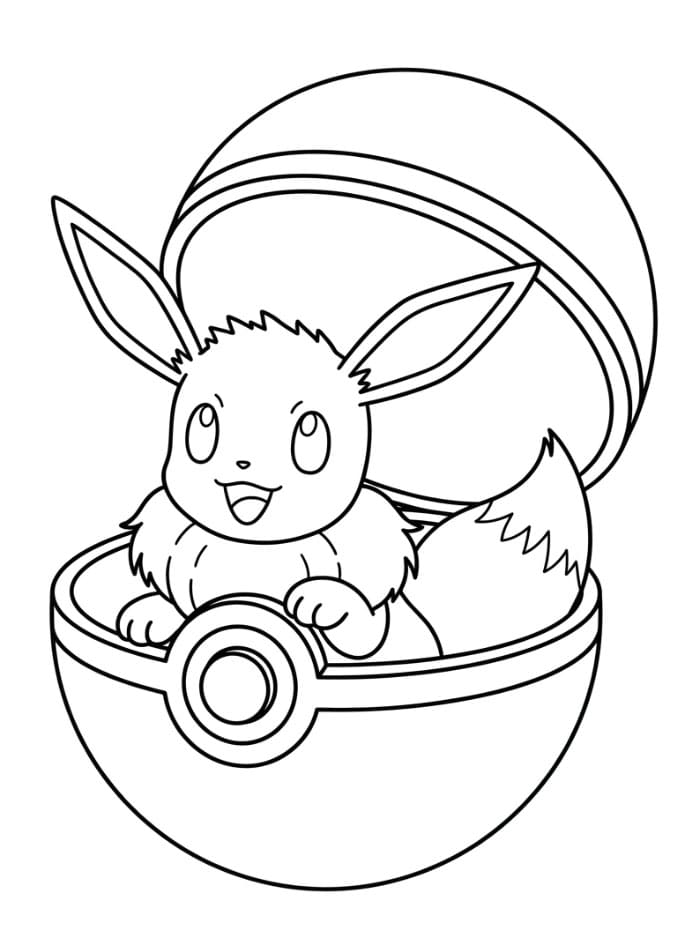 Eevee i en Pokéball Tegninger til Farvelægning
