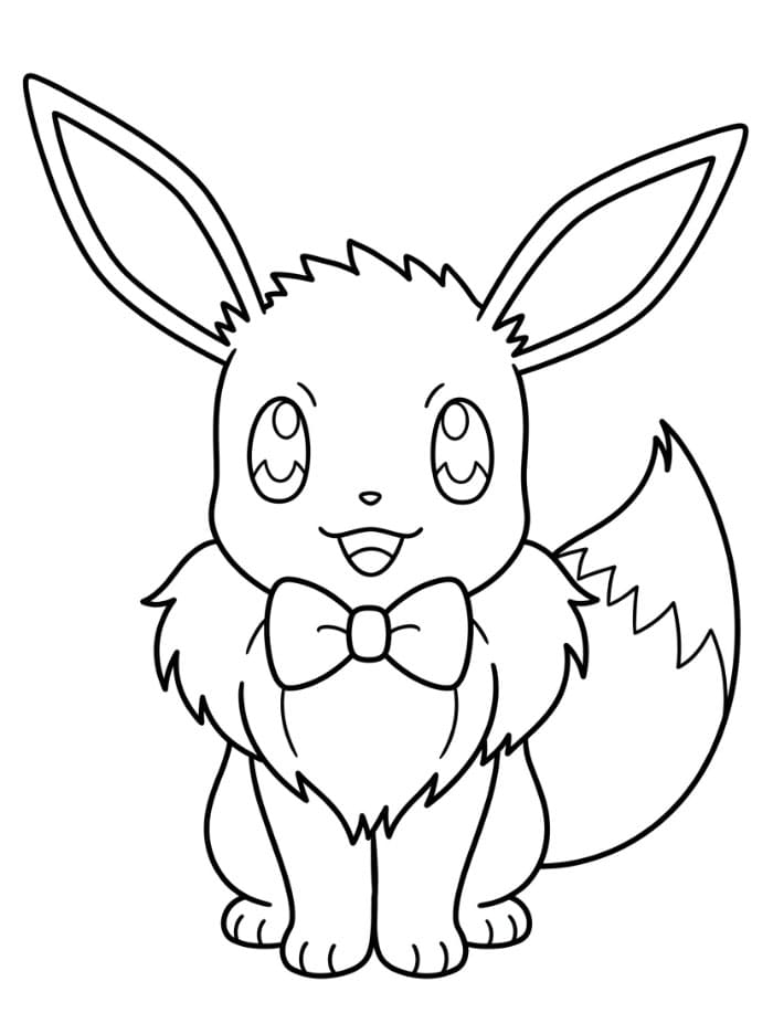 Eevee med butterfly Tegninger til Farvelægning