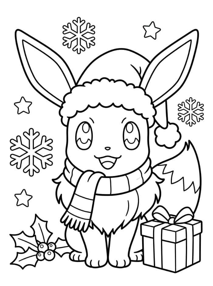 Eevee til jul Tegninger til Farvelægning