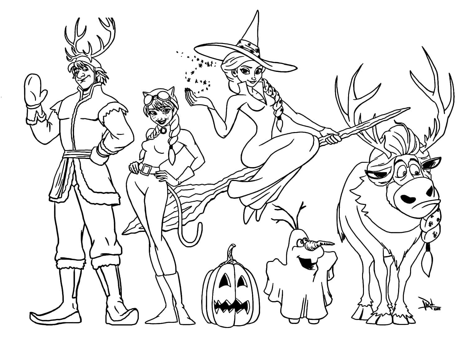 Frost Disney Halloween Tegninger til Farvelægning
