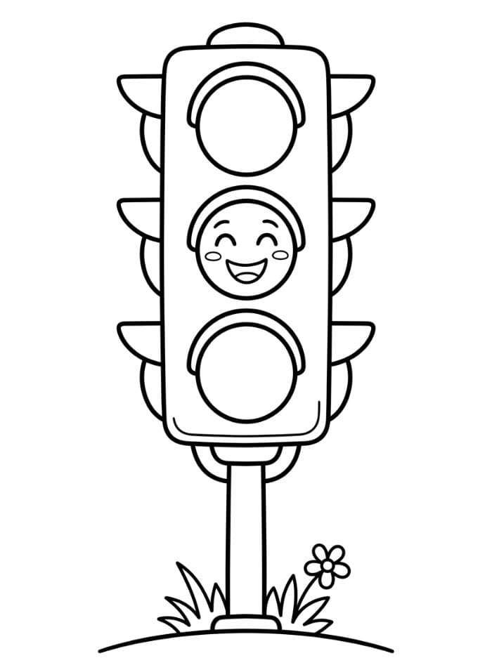 Glad trafiklys Tegninger til Farvelægning