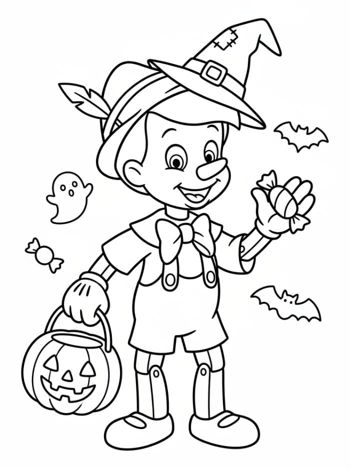 Gratis Pinocchio Disney Halloween Tegninger til Farvelægning