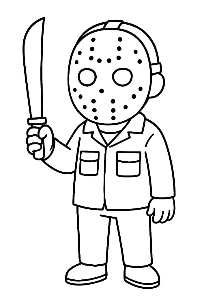 Jason Voorhees afslappet stil Tegninger til Farvelægning