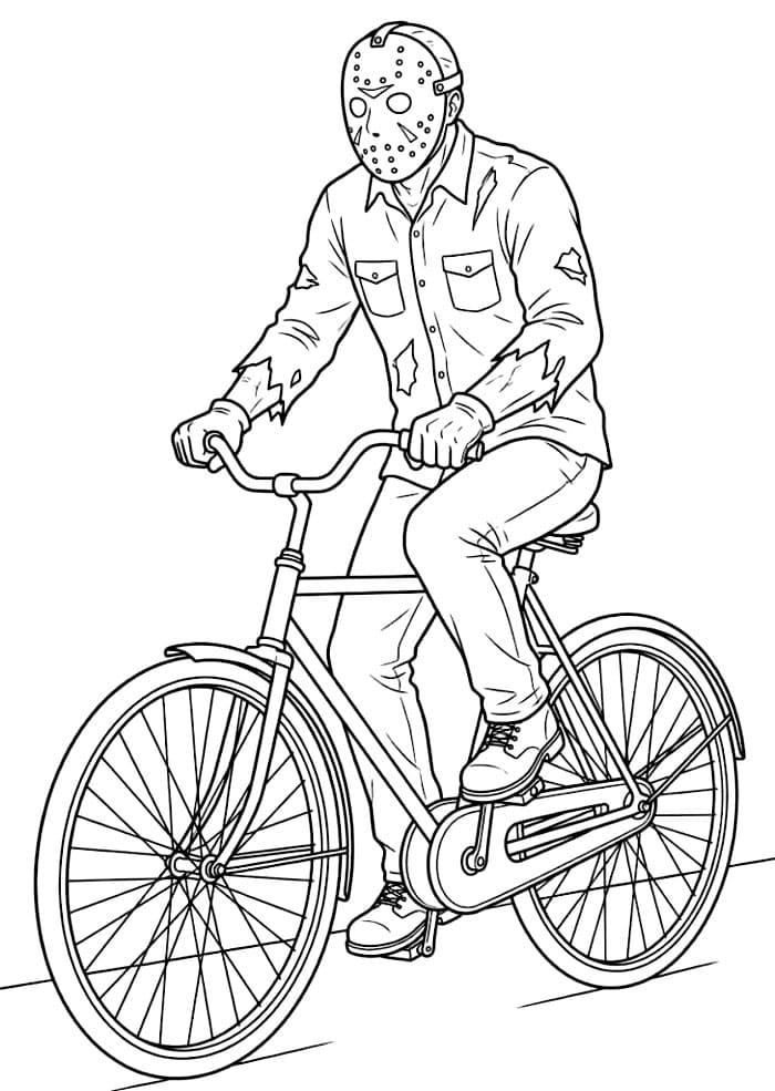 Jason Voorhees cykler Tegninger til Farvelægning