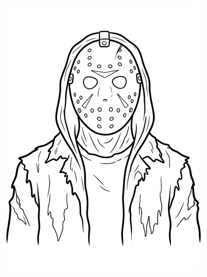 Jason Voorhees med hockeymaske Tegninger til Farvelægning