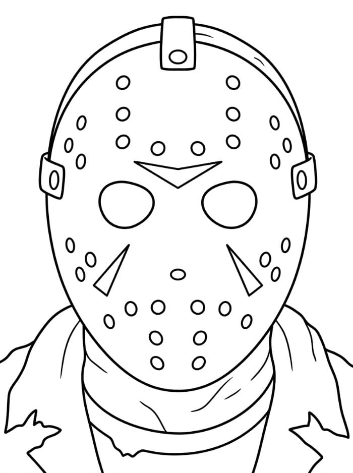 Jason Voorhees nærbillede Tegninger til Farvelægning