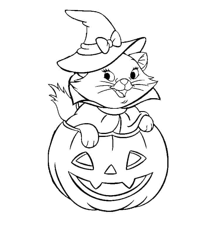 Marie Kat Disney Halloween Tegninger til Farvelægning