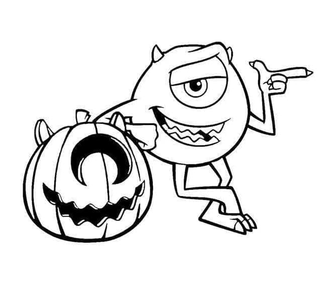 Mike Wazowski Disney Halloween Tegninger til Farvelægning