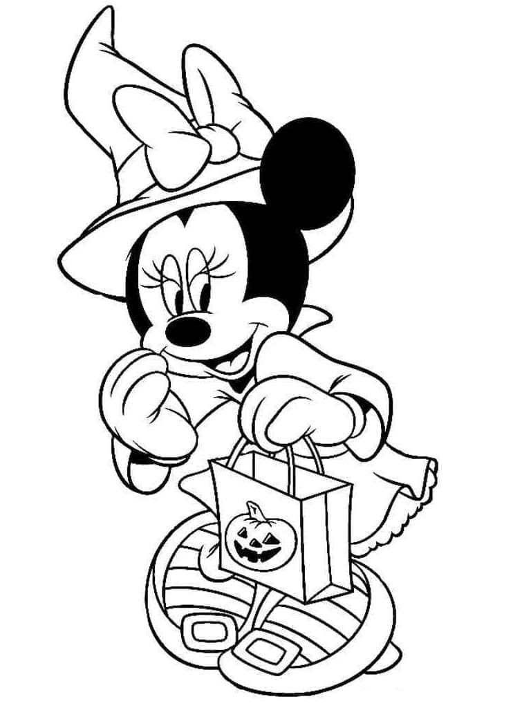Minnie Mouse Disney Halloween Tegninger til Farvelægning