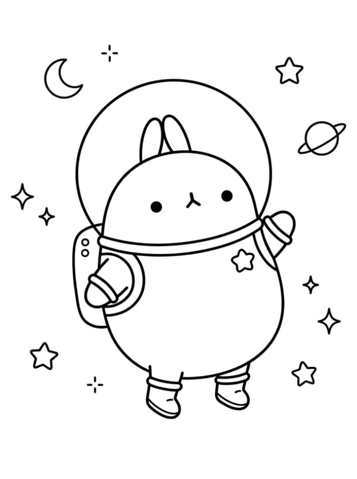 Molang astronaut Tegninger til Farvelægning