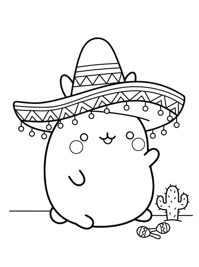 Molang bære mexico hat Tegninger til Farvelægning