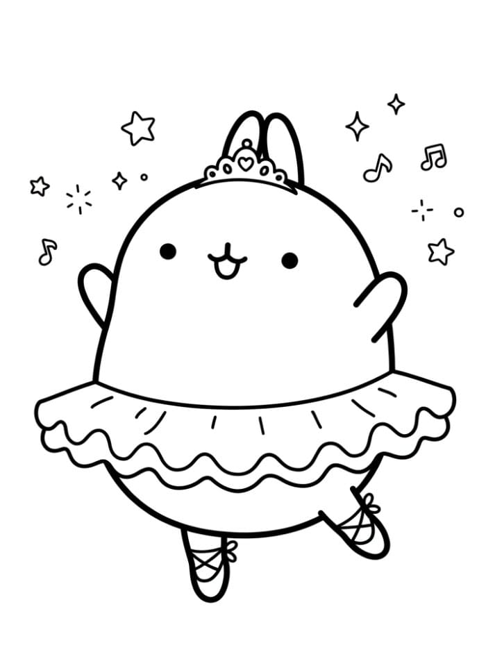 Molang Ballerina Tegninger til Farvelægning