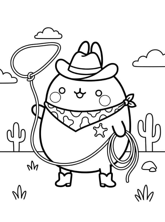 Molang cowboy Tegninger til Farvelægning