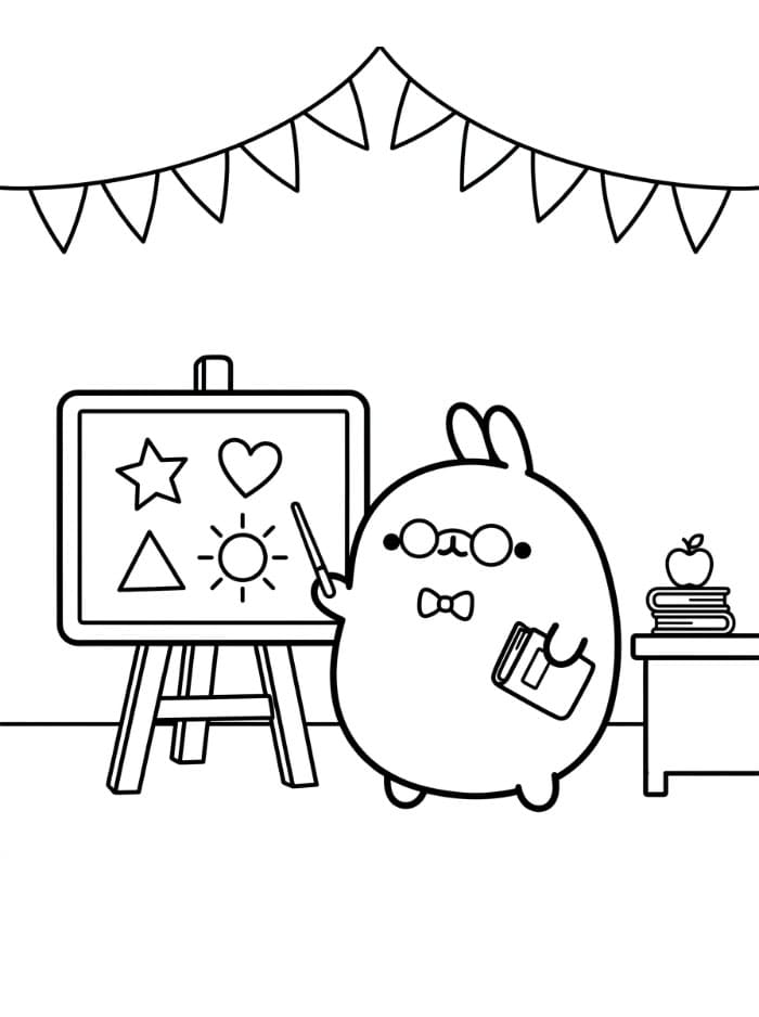 Molang lærer Tegninger til Farvelægning