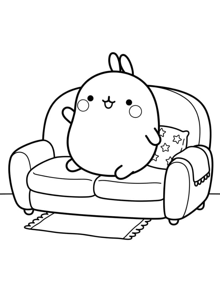 Molang på sofaen Tegninger til Farvelægning