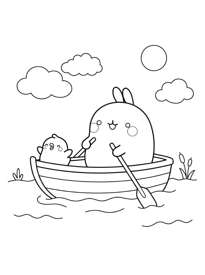 Molang tager på sejlads Tegninger til Farvelægning
