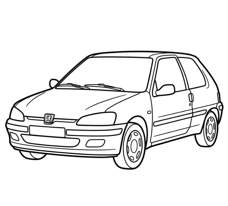 Peugeot 106 Tegninger til Farvelægning