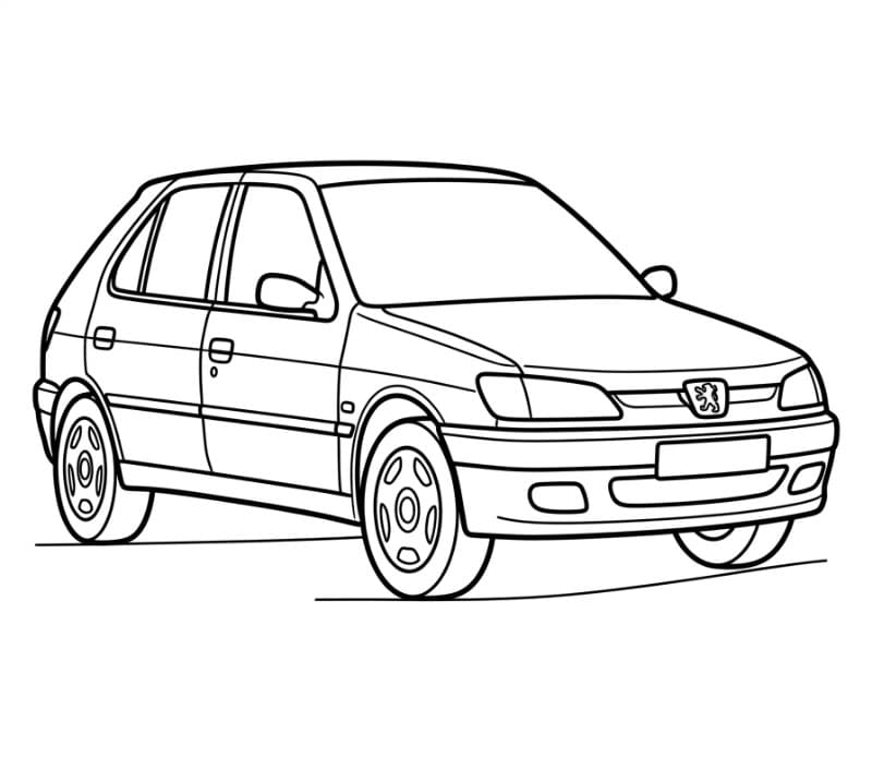 Peugeot 306 Tegninger til Farvelægning