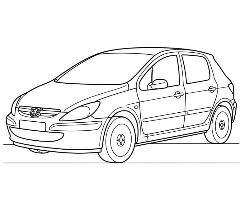 Peugeot 307 Tegninger til Farvelægning