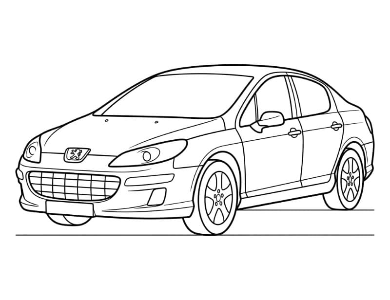 Peugeot 407 Tegninger til Farvelægning