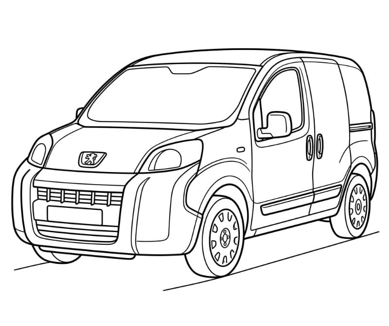 Peugeot Bipper Tegninger til Farvelægning