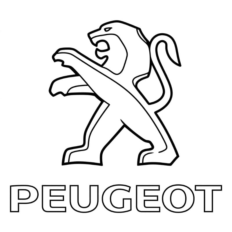 Peugeot logo Tegninger til Farvelægning
