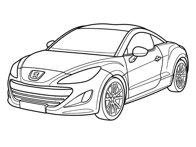 Peugeot RCZ Tegninger til Farvelægning