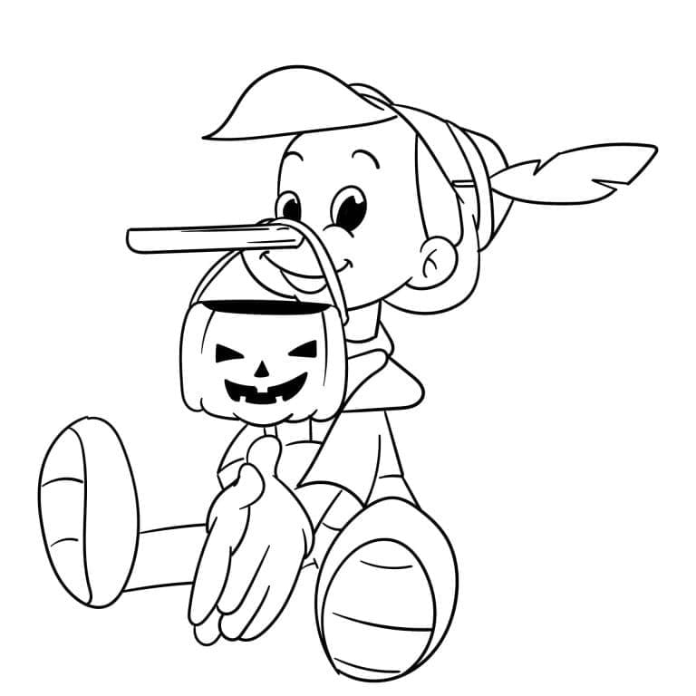 Pinocchio Disney Halloween Tegninger til Farvelægning
