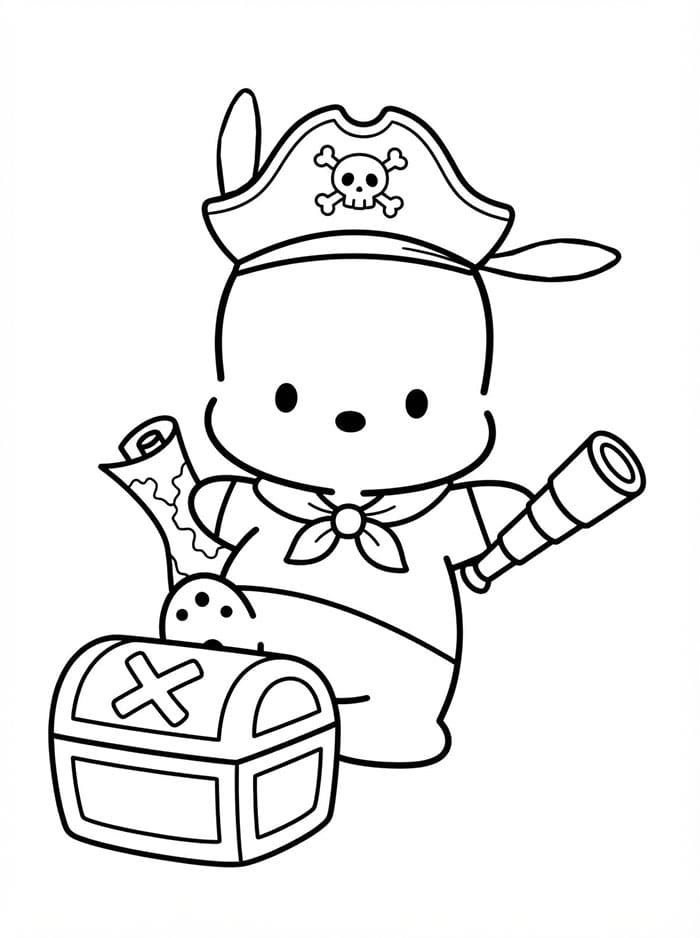 Pirat Pochacco Tegninger til Farvelægning