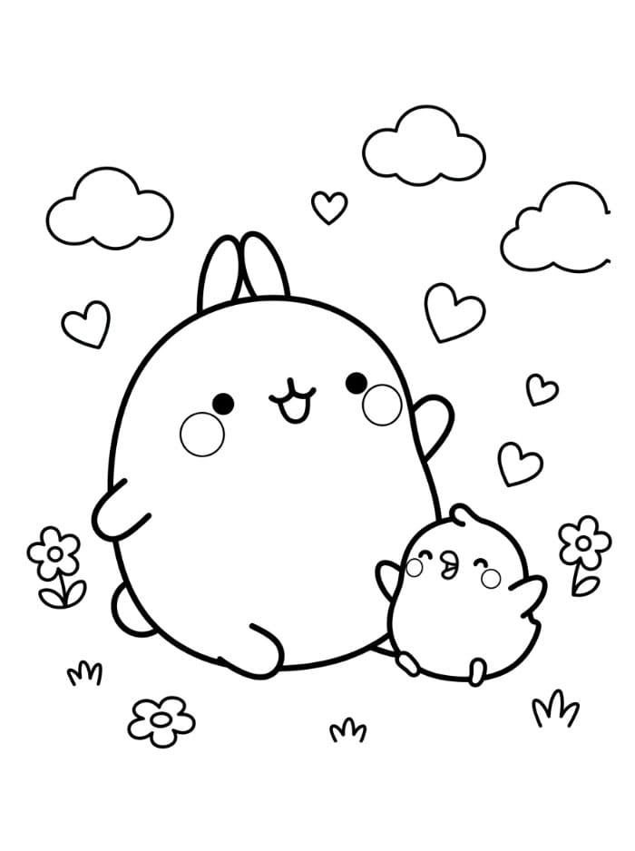 Molang Tegninger til Farvelægning
