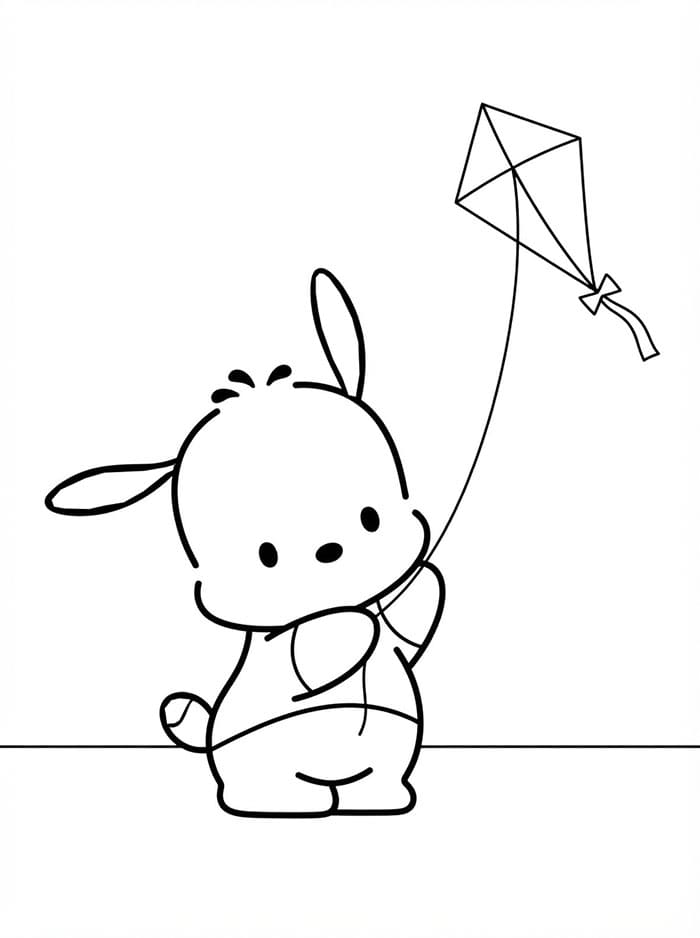 Pochacco flyver med drage Tegninger til Farvelægning