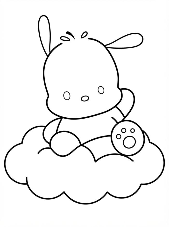 Pochacco på en sky Tegninger til Farvelægning