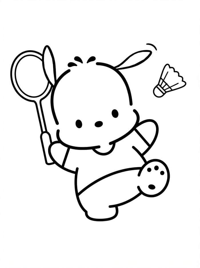 Pochacco spiller badminton Tegninger til Farvelægning