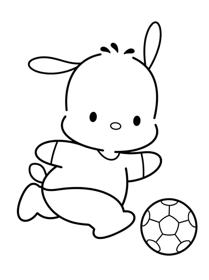 Pochacco spiller bold Tegninger til Farvelægning