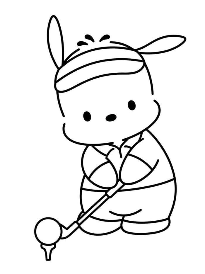 Pochacco spiller golf Tegninger til Farvelægning