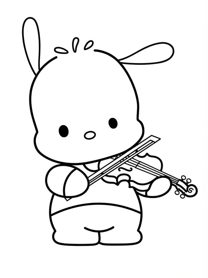 Pochacco spiller violin Tegninger til Farvelægning