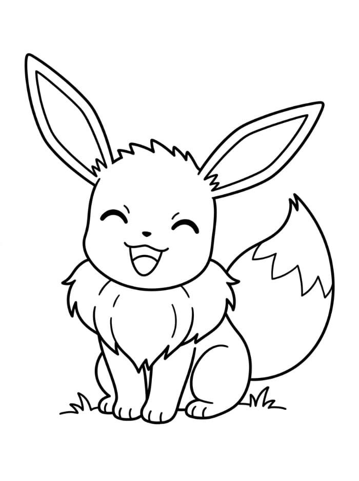 Smilende Eevee Tegninger til Farvelægning